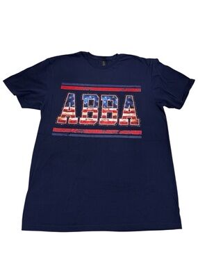 Gildan 4th of July ABBA T-shirt in Navy Blue Size Large